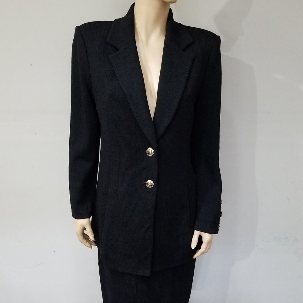 ST JOHN Black Skirt Suit